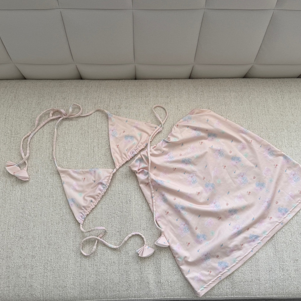 NWOT Swim SET! Djerf Avenue Blush Bikini Top & Skirt